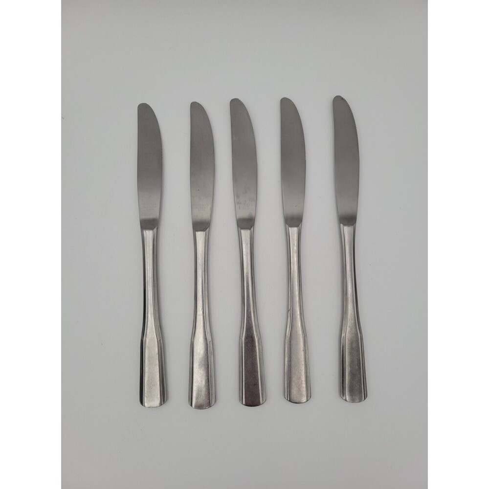 Reed & Barton Rebacraft Stainless Steel Colonial Hall Lot of 5 Dinner Knives VTG